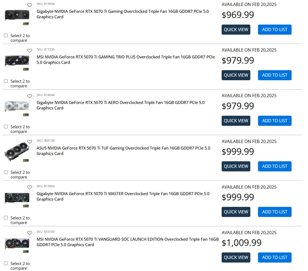 RTX 5070 Ti Pricing 02